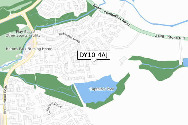 DY10 4AJ map - large scale - OS Open Zoomstack (Ordnance Survey)