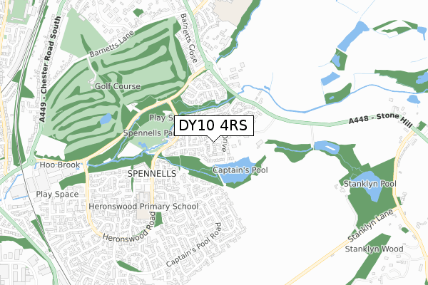 DY10 4RS map - small scale - OS Open Zoomstack (Ordnance Survey)