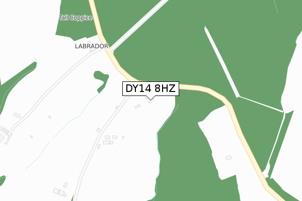 DY14 8HZ map - large scale - OS Open Zoomstack (Ordnance Survey)