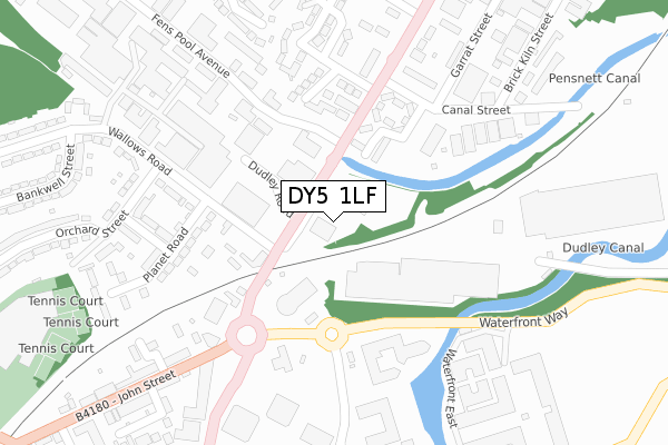 DY5 1LF map - large scale - OS Open Zoomstack (Ordnance Survey)