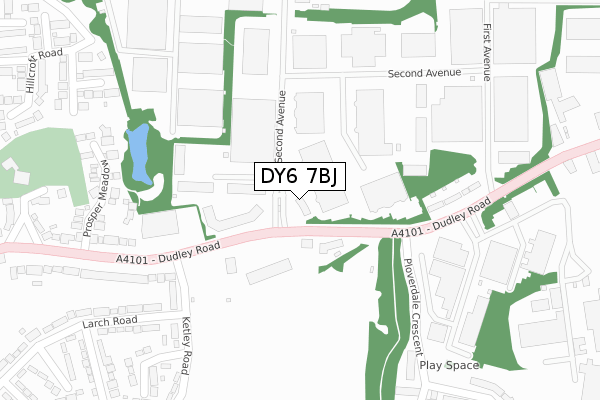 DY6 7BJ map - large scale - OS Open Zoomstack (Ordnance Survey)