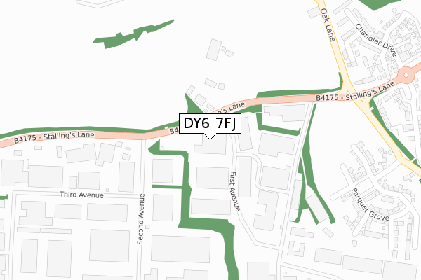 DY6 7FJ map - large scale - OS Open Zoomstack (Ordnance Survey)