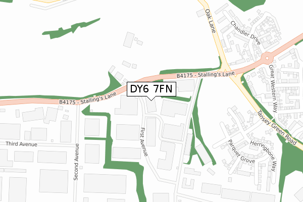 DY6 7FN map - large scale - OS Open Zoomstack (Ordnance Survey)