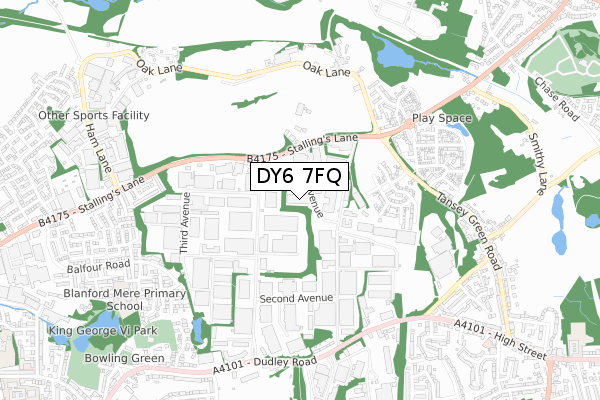 DY6 7FQ map - small scale - OS Open Zoomstack (Ordnance Survey)