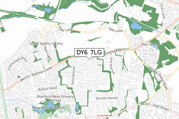 DY6 7LG map - small scale - OS Open Zoomstack (Ordnance Survey)