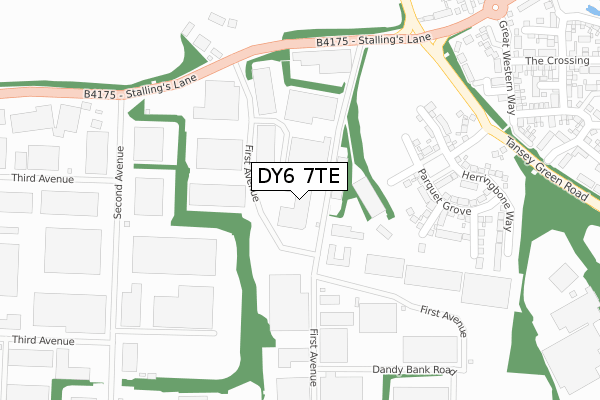 DY6 7TE map - large scale - OS Open Zoomstack (Ordnance Survey)