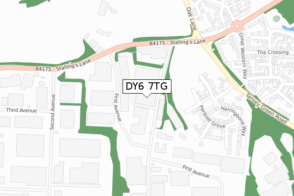 DY6 7TG map - large scale - OS Open Zoomstack (Ordnance Survey)