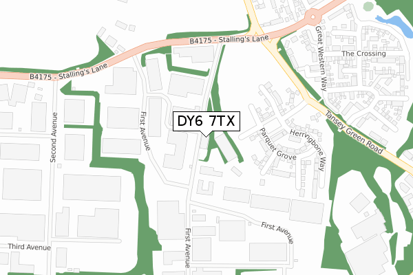 DY6 7TX map - large scale - OS Open Zoomstack (Ordnance Survey)