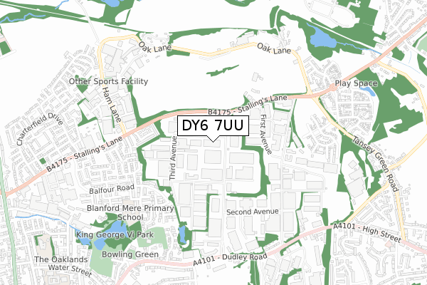 DY6 7UU map - small scale - OS Open Zoomstack (Ordnance Survey)