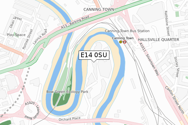 E14 0SU map - large scale - OS Open Zoomstack (Ordnance Survey)