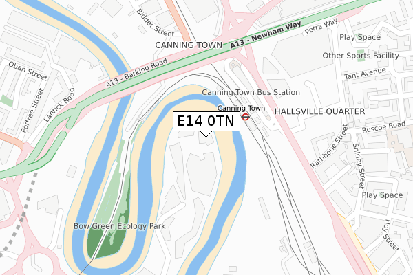E14 0TN map - large scale - OS Open Zoomstack (Ordnance Survey)