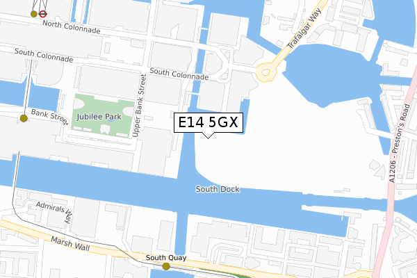 E14 5GX map - large scale - OS Open Zoomstack (Ordnance Survey)