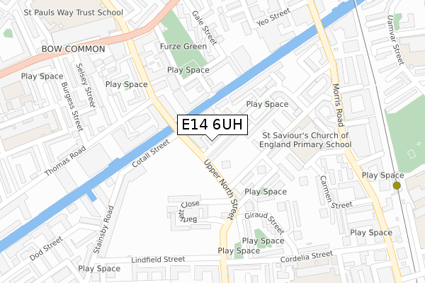 E14 6UH map - large scale - OS Open Zoomstack (Ordnance Survey)