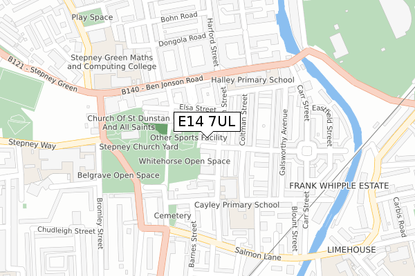 E14 7UL map - large scale - OS Open Zoomstack (Ordnance Survey)