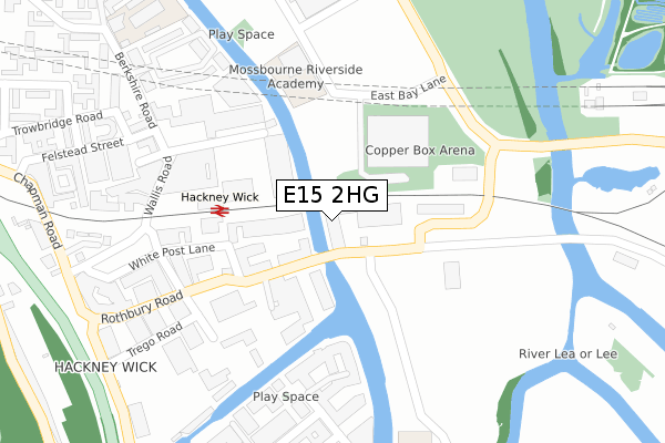 E15 2HG map - large scale - OS Open Zoomstack (Ordnance Survey)