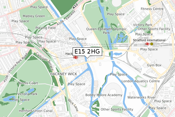 E15 2HG map - small scale - OS Open Zoomstack (Ordnance Survey)