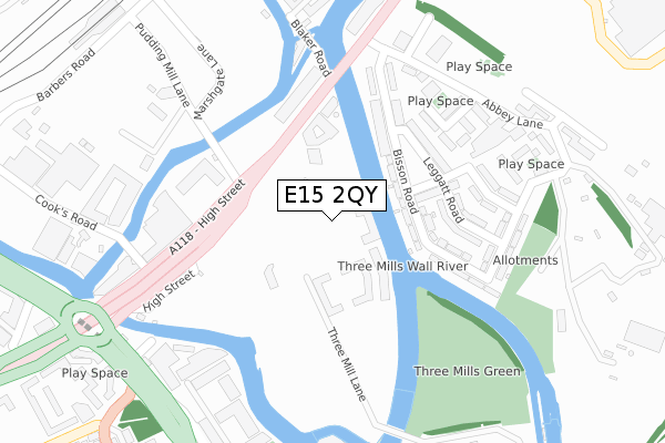 E15 2QY map - large scale - OS Open Zoomstack (Ordnance Survey)