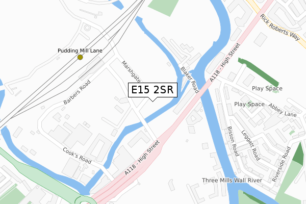 E15 2SR map - large scale - OS Open Zoomstack (Ordnance Survey)