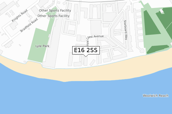 E16 2SS map - large scale - OS Open Zoomstack (Ordnance Survey)