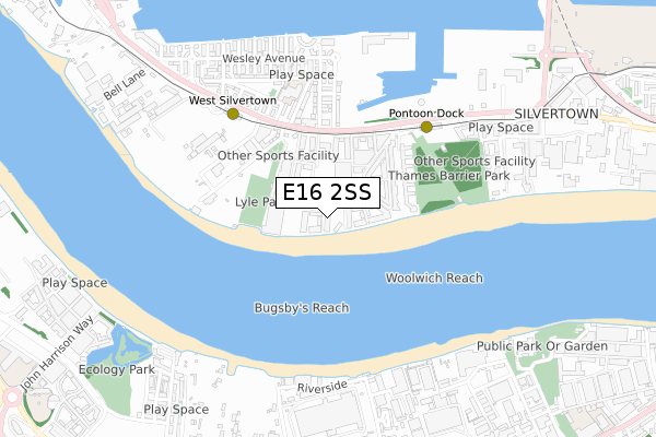 E16 2SS map - small scale - OS Open Zoomstack (Ordnance Survey)