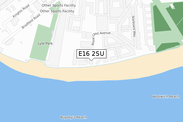 E16 2SU map - large scale - OS Open Zoomstack (Ordnance Survey)