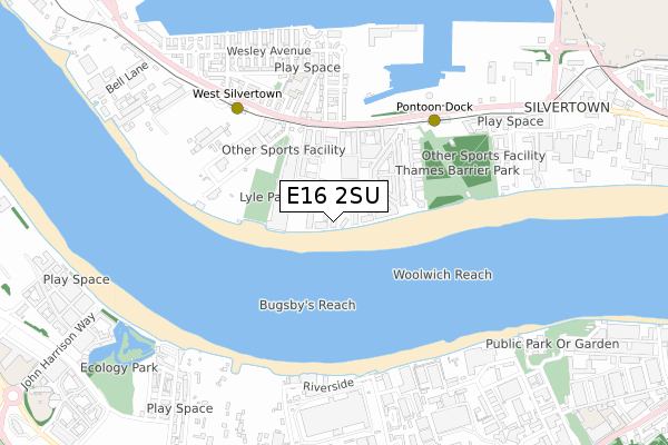 E16 2SU map - small scale - OS Open Zoomstack (Ordnance Survey)