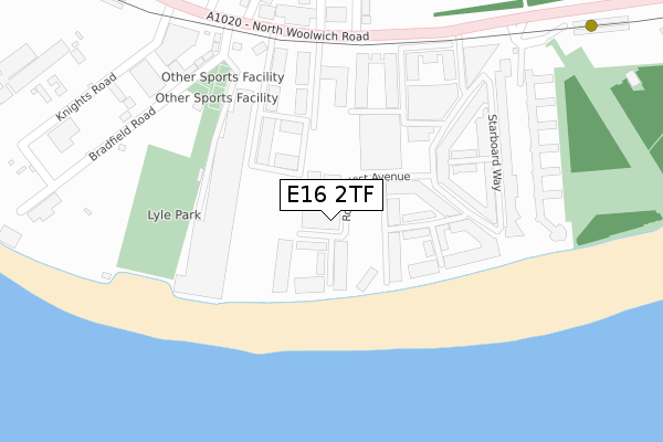 E16 2TF map - large scale - OS Open Zoomstack (Ordnance Survey)