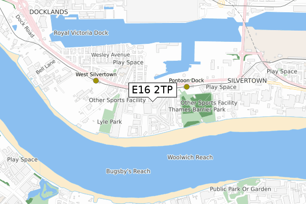 E16 2TP map - small scale - OS Open Zoomstack (Ordnance Survey)