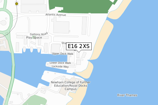 E16 2XS map - large scale - OS Open Zoomstack (Ordnance Survey)