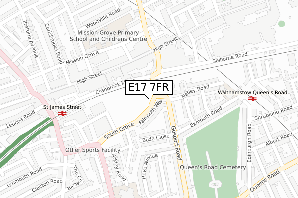 E17 7FR map - large scale - OS Open Zoomstack (Ordnance Survey)