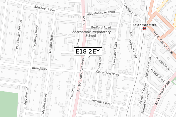 E18 2EY map - large scale - OS Open Zoomstack (Ordnance Survey)