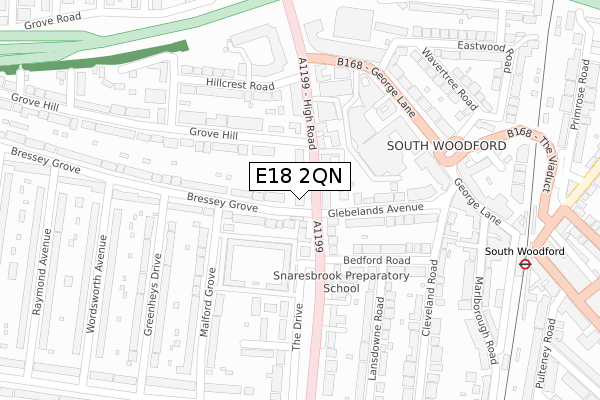 E18 2QN map - large scale - OS Open Zoomstack (Ordnance Survey)