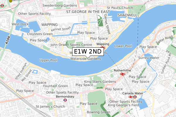 E1W 2ND map - small scale - OS Open Zoomstack (Ordnance Survey)