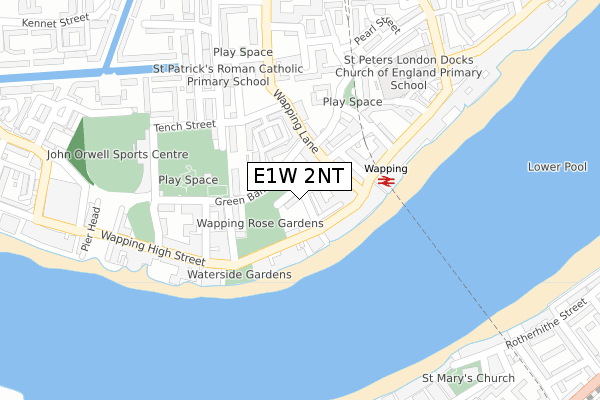 E1W 2NT map - large scale - OS Open Zoomstack (Ordnance Survey)