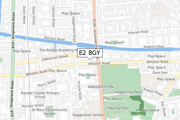 E2 8GY map - large scale - OS Open Zoomstack (Ordnance Survey)