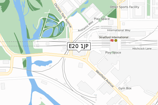 E20 1JP map - large scale - OS Open Zoomstack (Ordnance Survey)