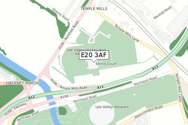 E20 3AF map - large scale - OS Open Zoomstack (Ordnance Survey)