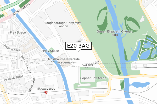 E20 3AG map - large scale - OS Open Zoomstack (Ordnance Survey)