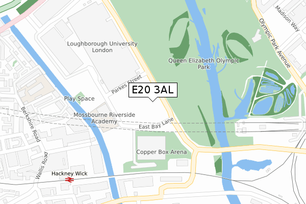 E20 3AL map - large scale - OS Open Zoomstack (Ordnance Survey)