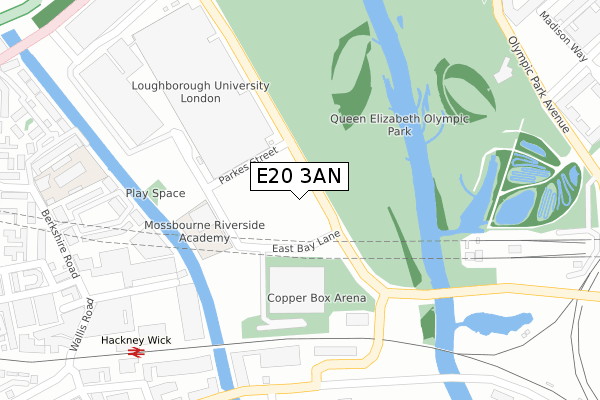 E20 3AN map - large scale - OS Open Zoomstack (Ordnance Survey)