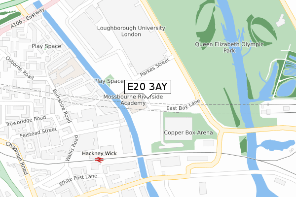 E20 3AY map - large scale - OS Open Zoomstack (Ordnance Survey)