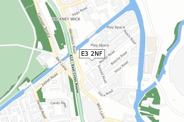 E3 2NF map - large scale - OS Open Zoomstack (Ordnance Survey)