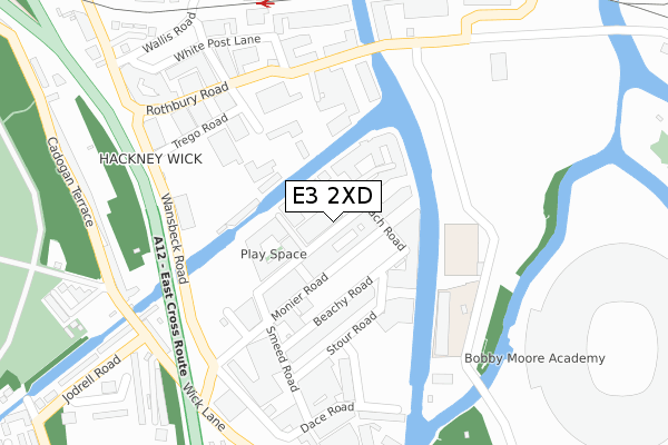 E3 2XD map - large scale - OS Open Zoomstack (Ordnance Survey)