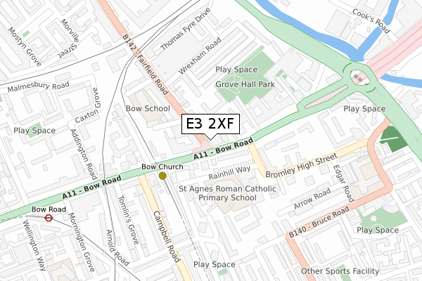 E3 2XF map - large scale - OS Open Zoomstack (Ordnance Survey)