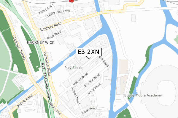 E3 2XN map - large scale - OS Open Zoomstack (Ordnance Survey)