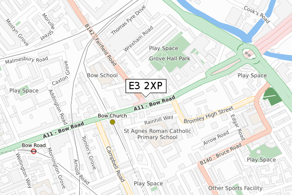 E3 2XP map - large scale - OS Open Zoomstack (Ordnance Survey)