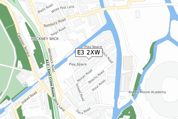 E3 2XW map - large scale - OS Open Zoomstack (Ordnance Survey)