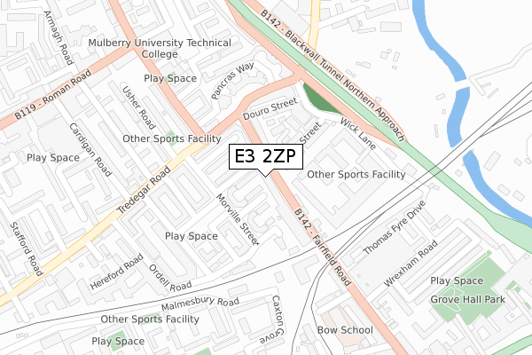 E3 2ZP map - large scale - OS Open Zoomstack (Ordnance Survey)