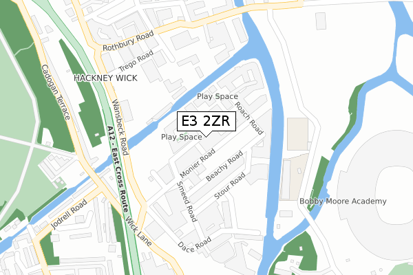 E3 2ZR map - large scale - OS Open Zoomstack (Ordnance Survey)