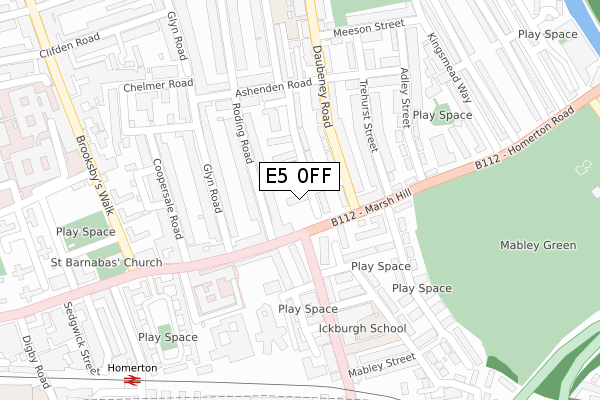 E5 0FF map - large scale - OS Open Zoomstack (Ordnance Survey)